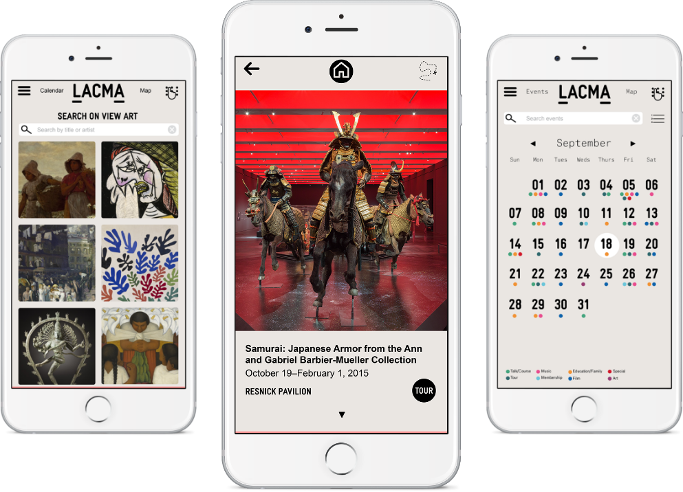 LACMA APP screens