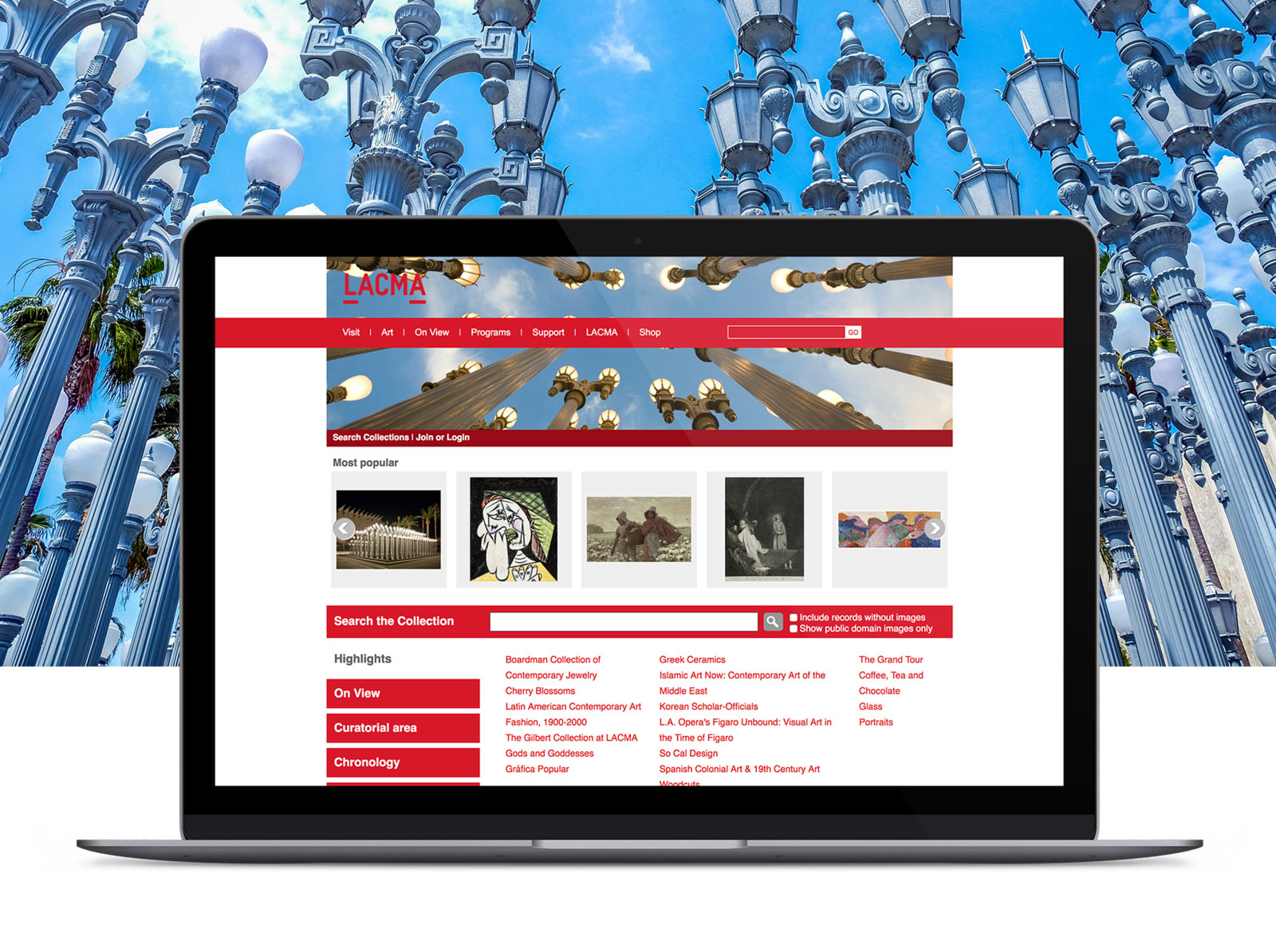 LACMA Website Screenshot Laptop