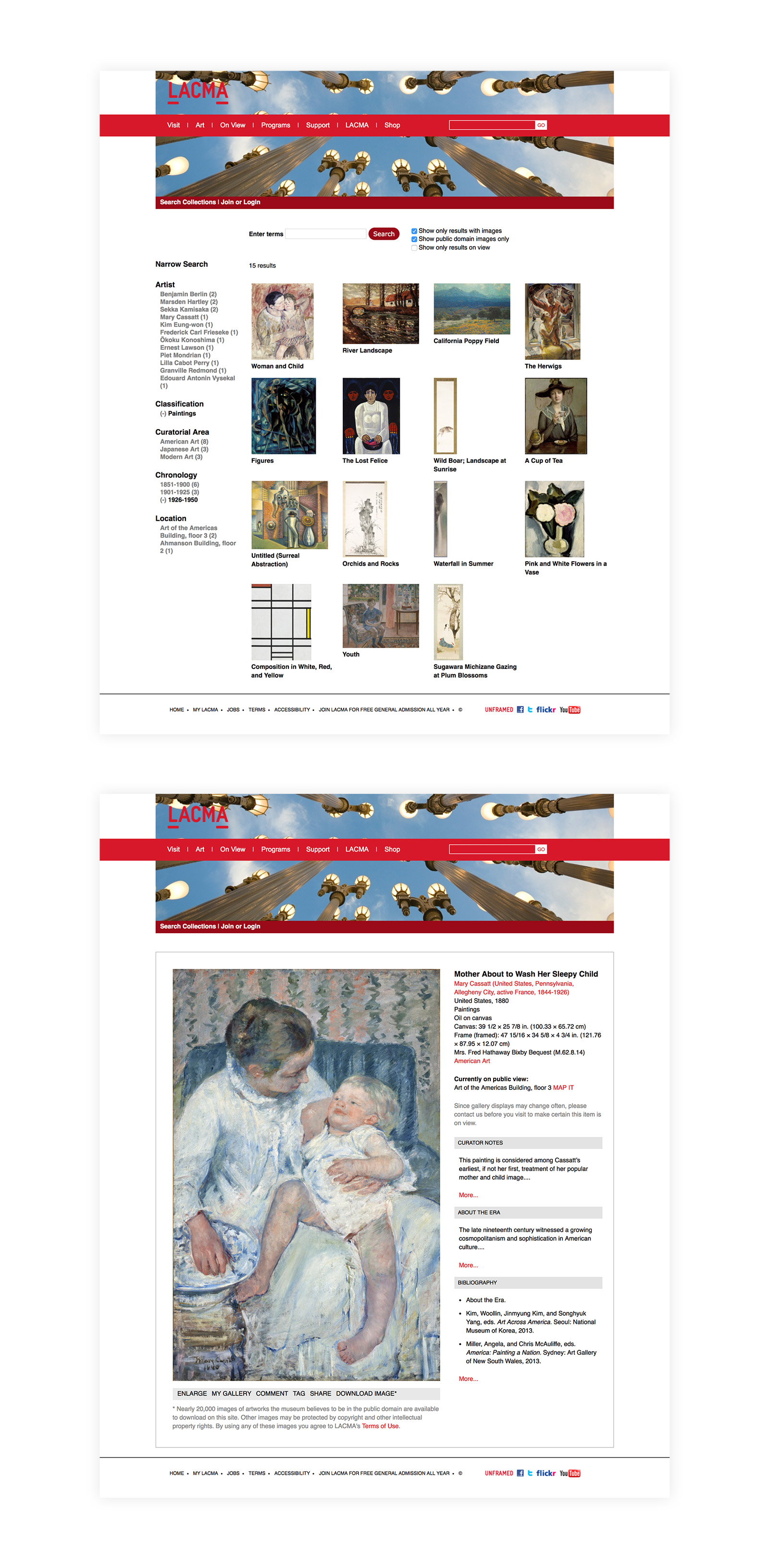 LACMA Website Screenshots