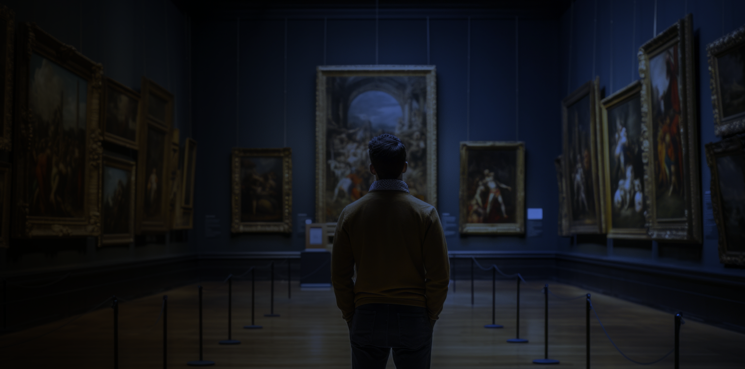 Background Image of Person in Museum