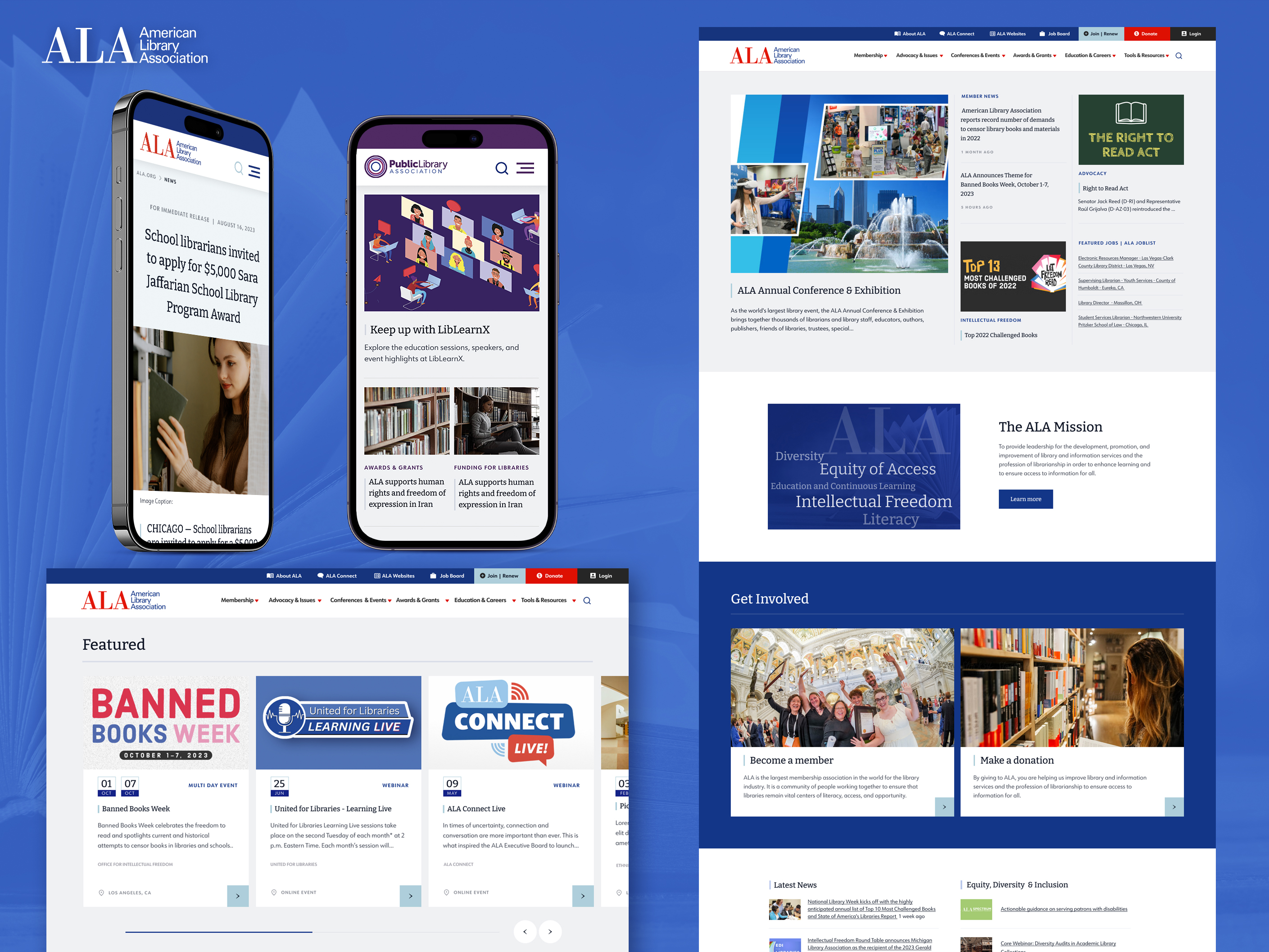 American Library Association | Mobile and desktop examples