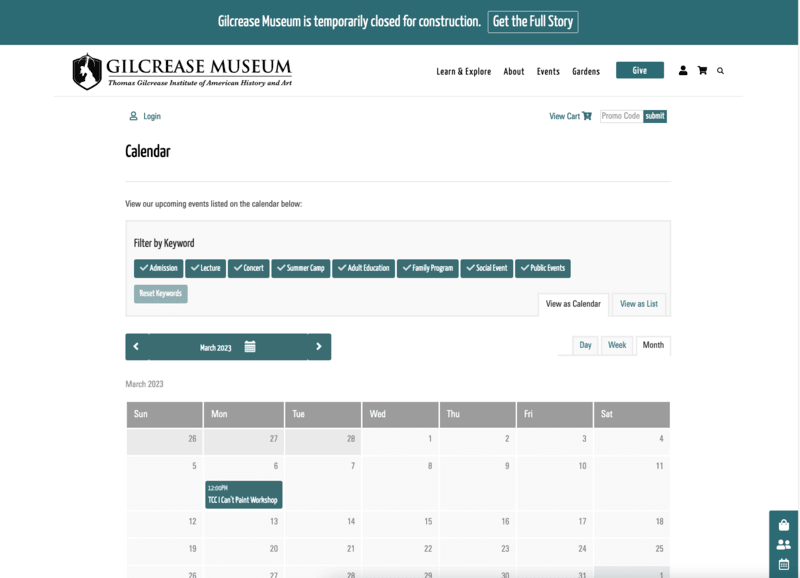 TNEW Museum Ticketing Software for Gilcrease Museum