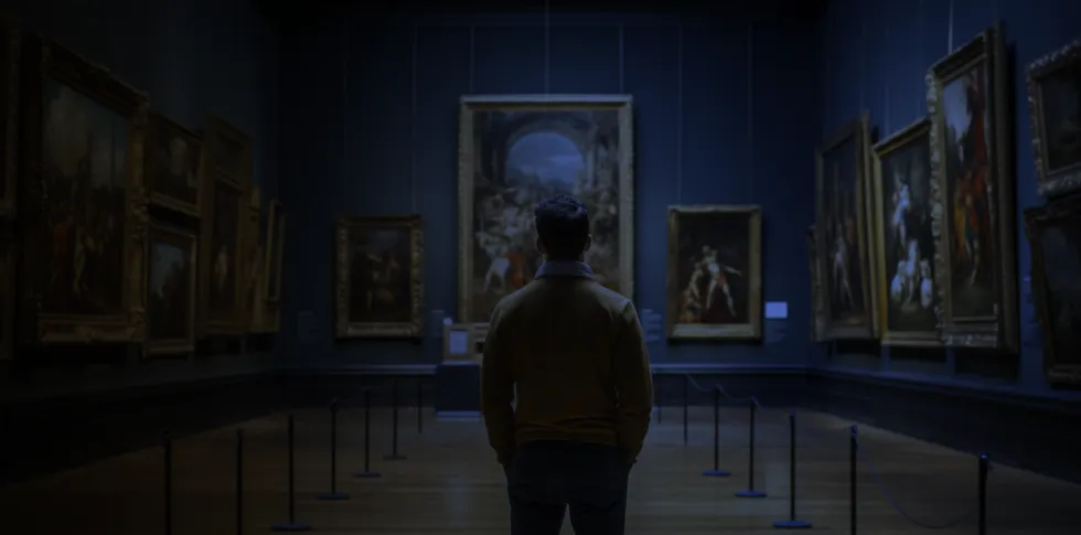 Background Image of Person in Museum